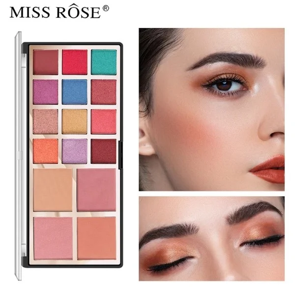Miss Rose 16 Color 3 in 1 Eye Shadow,  Blush &  Powder Palette