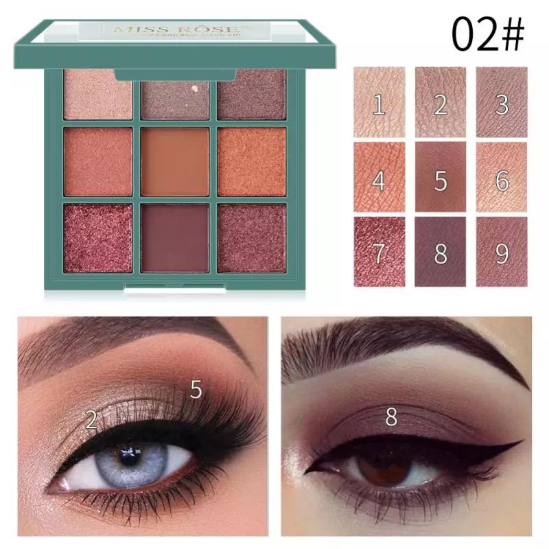 Miss Rose 9 Color Eyeshadow Pallete - Square - Image 4