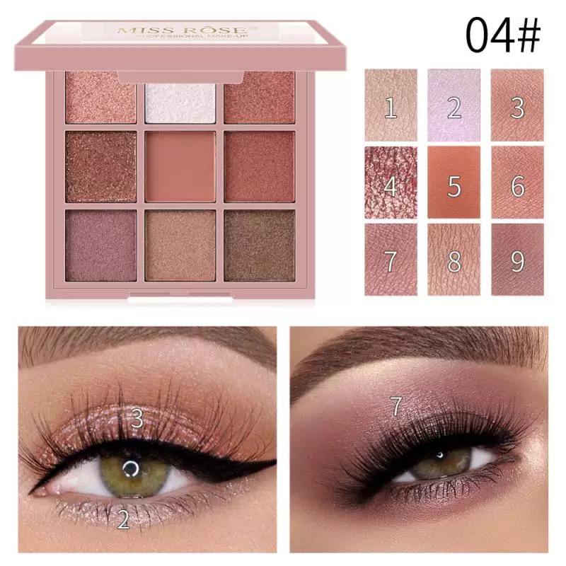 Miss Rose 9 Color Eyeshadow Pallete - Square - Image 6