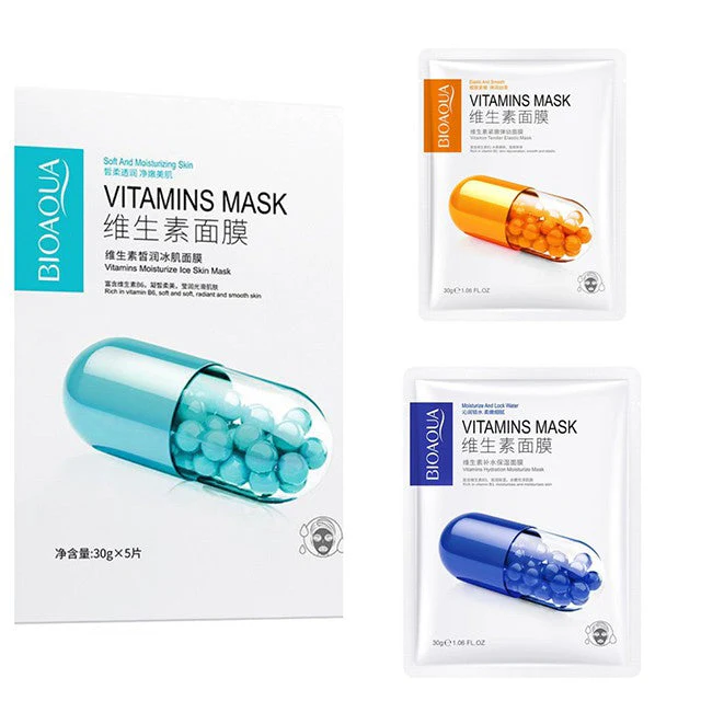 BIOAQUA Pack of 3 Vitamins Moisturizing Face Sheet Mask 3Pcs
