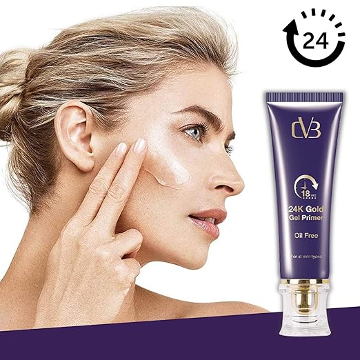 CVB  24K Gold Gel Primer for Pores Minimization, Anti-Ageing Oil-Free & Fragrance-Free Makeup Base (Gold, 40ml) C15 - Image 2