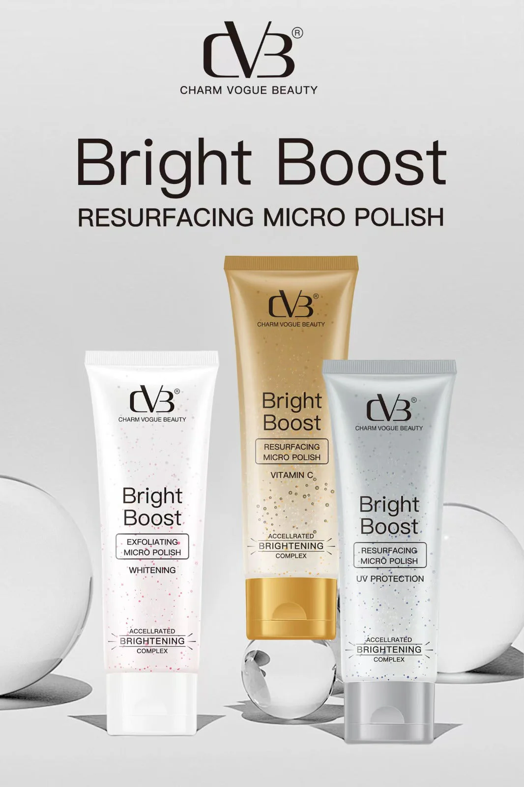 CVB BRIGHT BOOST VITAMIN C RESURFACING MICRO POLISH ACCELLRATED BRIGHTENING COMPLEX UV PROTECTION  (100 g) - Image 2