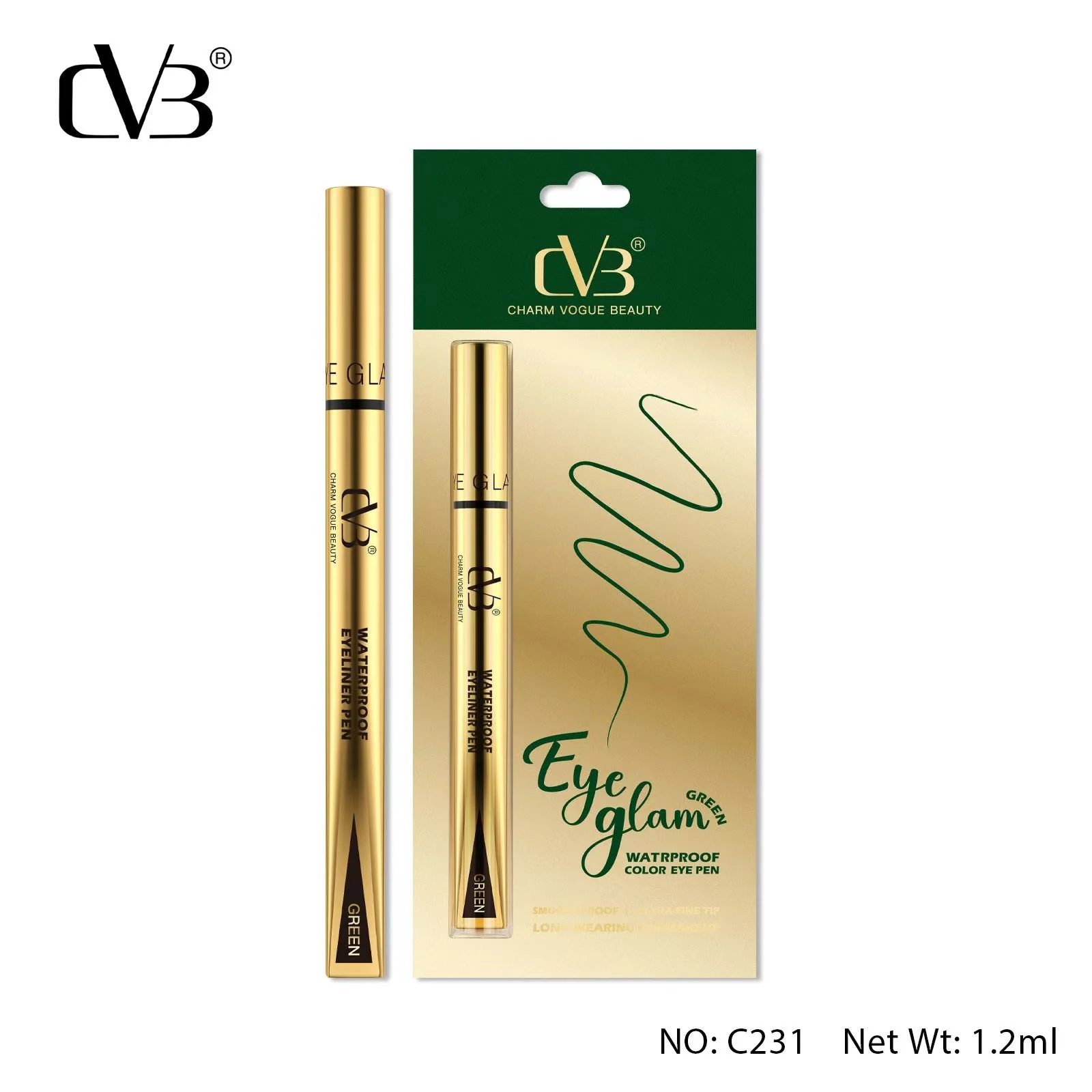 CVB Eye Glam Waterproof color Eye Pen  Eyeliner pen C231 - Image 9