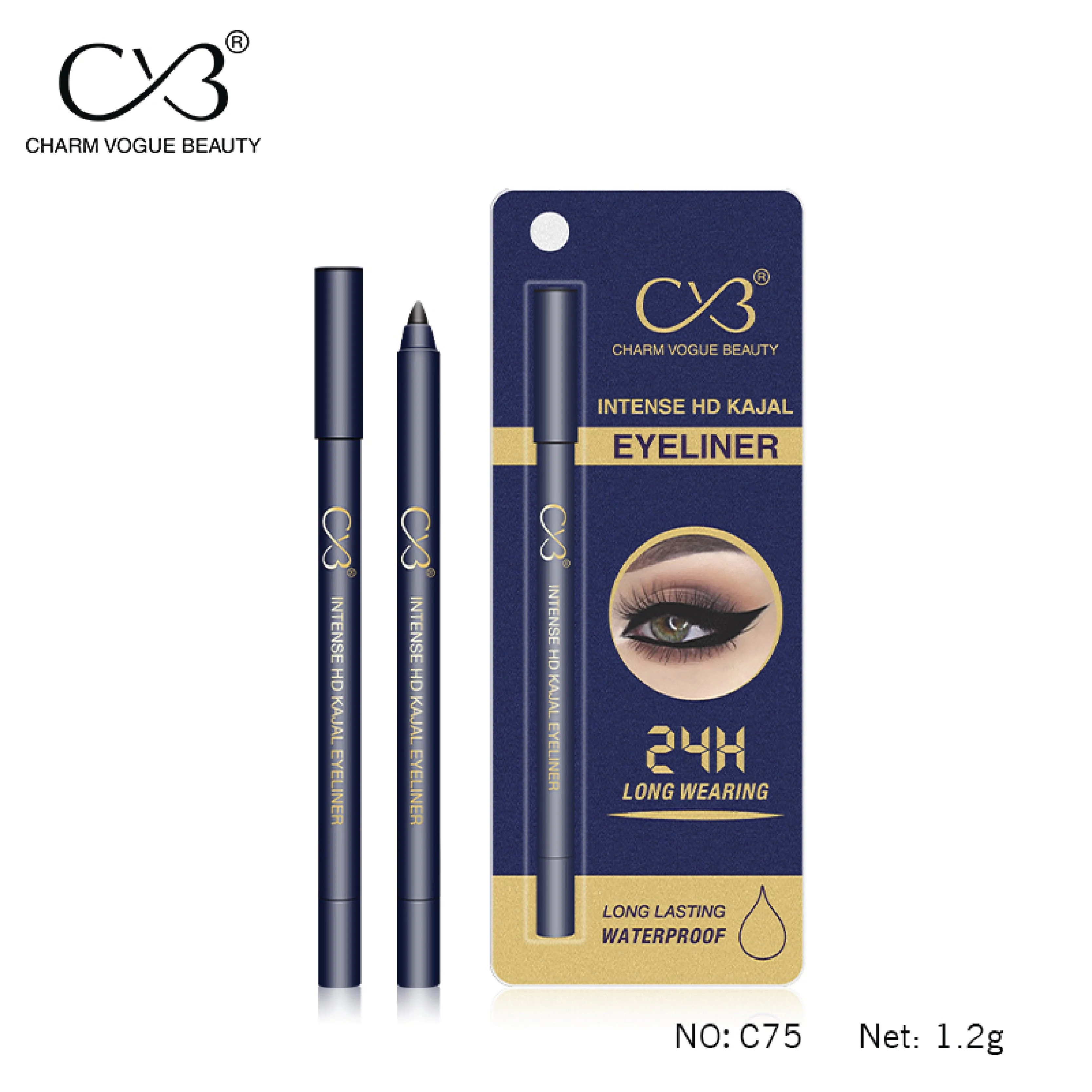 CVB HD White Kajal  Single Stroke Eyeliner Pencil - Image 2