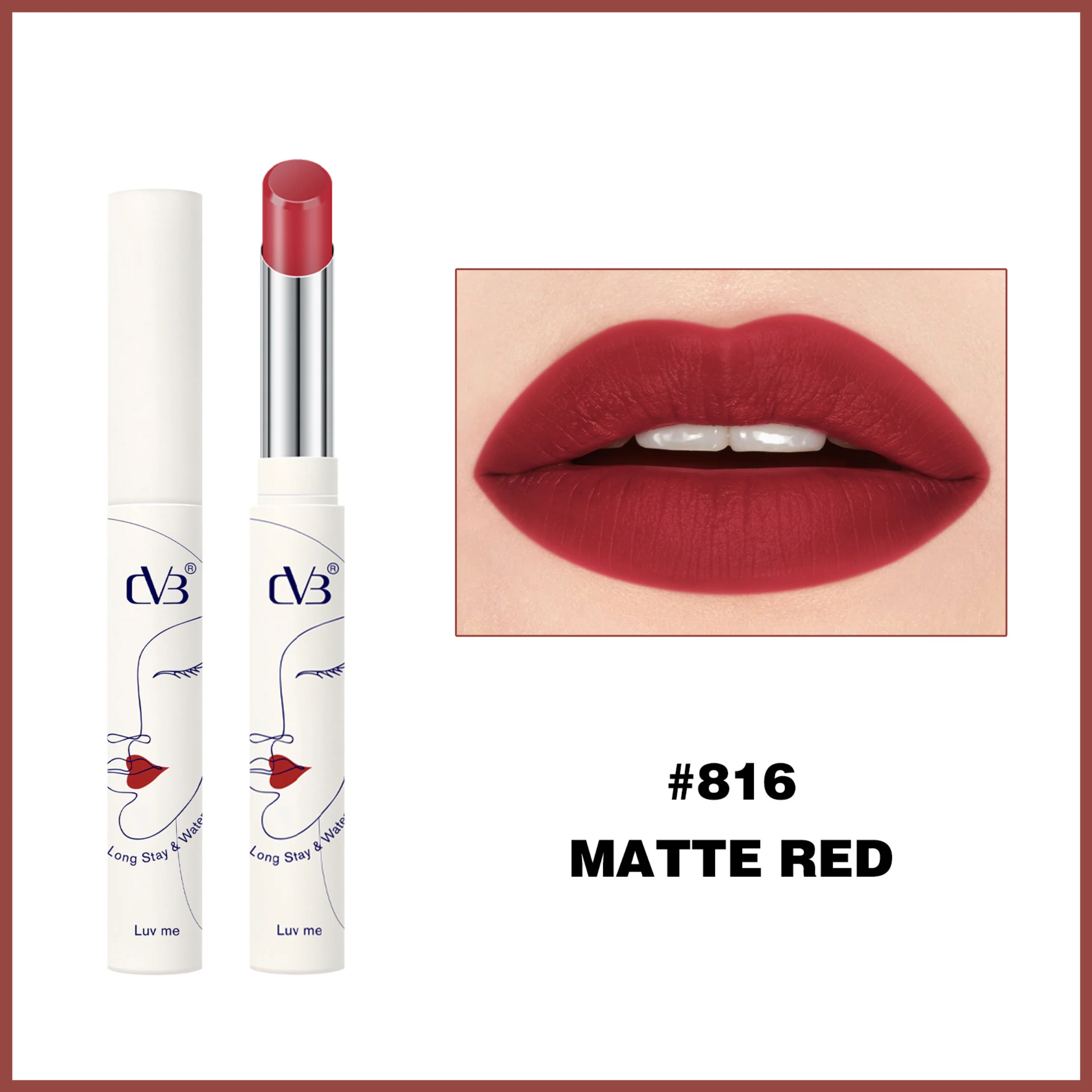 CVB Luv Me Non Transfer Matte Lipstick Long  stay & Waterproof - Image 16