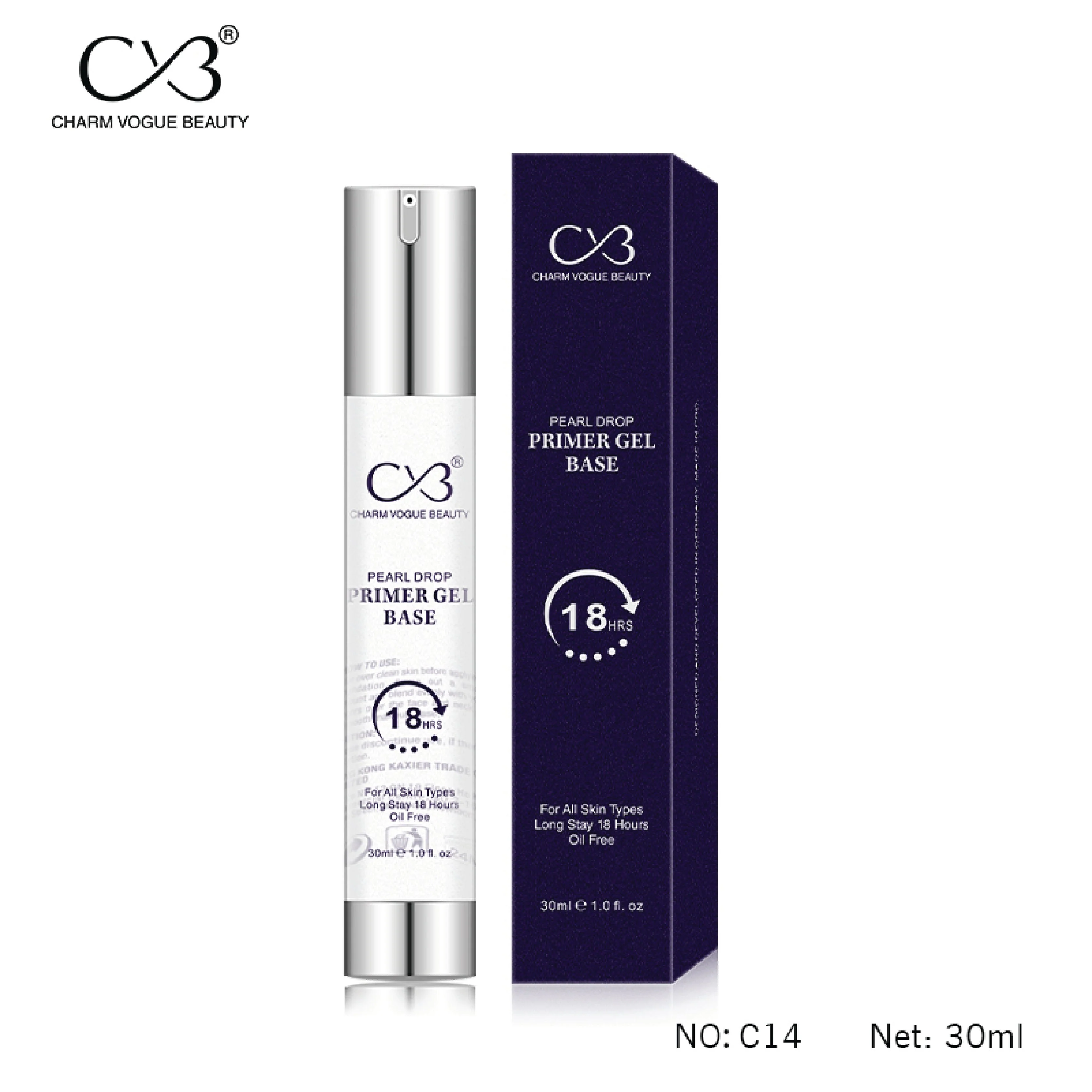 CVB Primer Gel Base  Pearl Drop  Long Stay 18 Hours Oil Free  C14 - Image 7