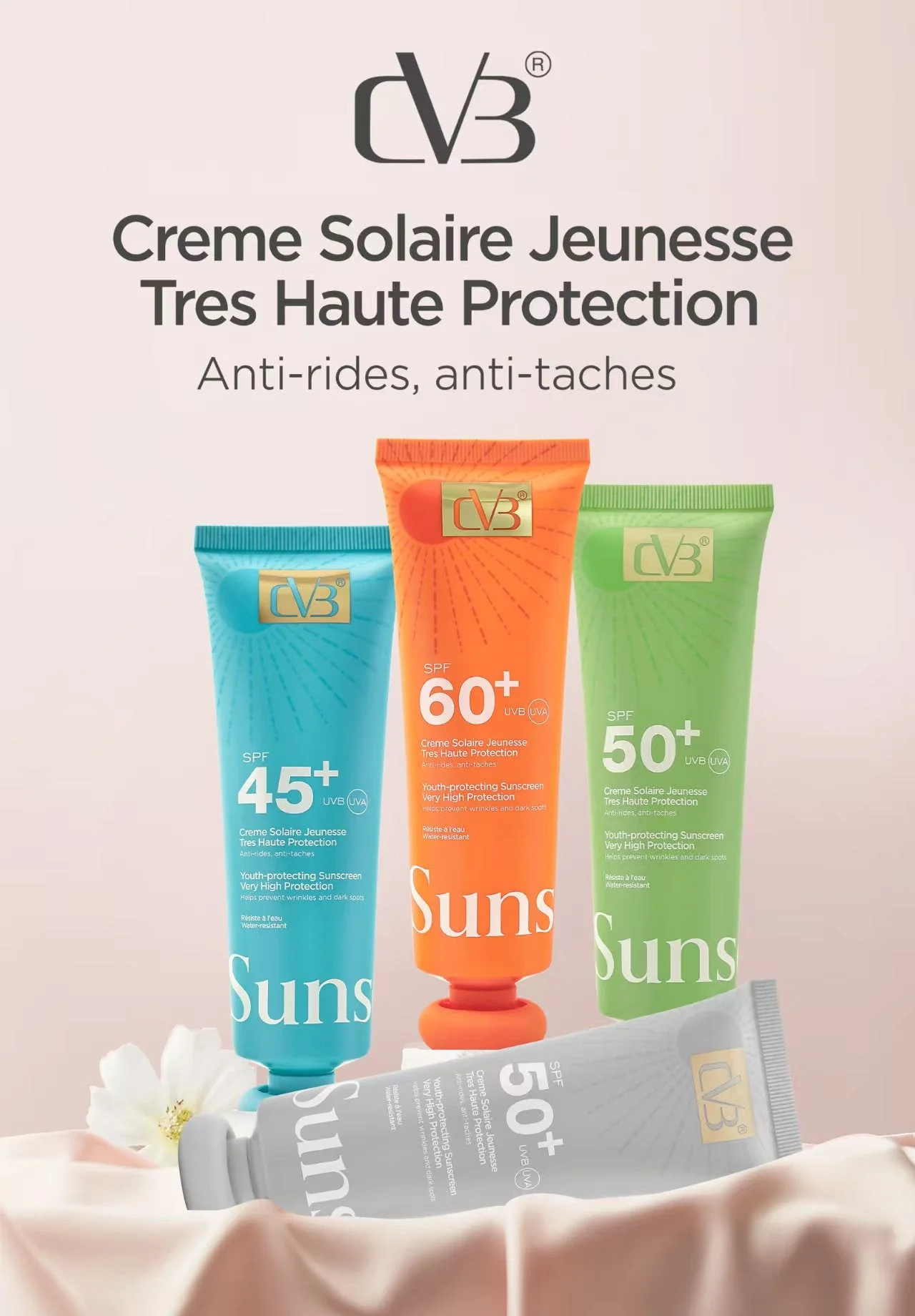 Cvb Sunscreen SPF60+++ UVB UVA Youth-protecting sunscreen very protection wrinkles and Dark Spots  c-240A - Image 5