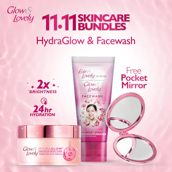 Hydra Glow Cream & Insta Glow Face Wash + Free Pocket Mirror