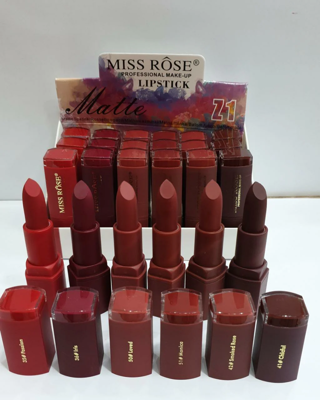 Miss Rose Lipsticks Set of 6 - Reds - Image 2