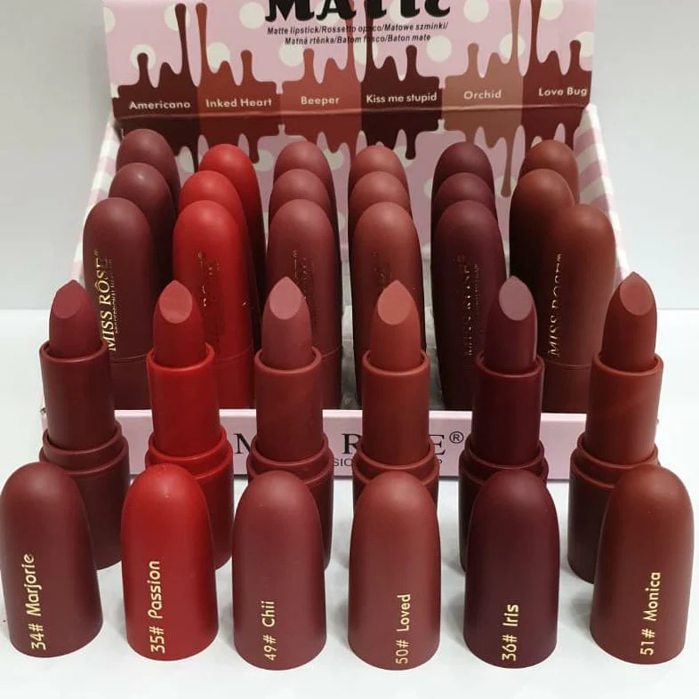 Miss Rose Matte Bullet Lipsticks - Set of 6 - Image 2