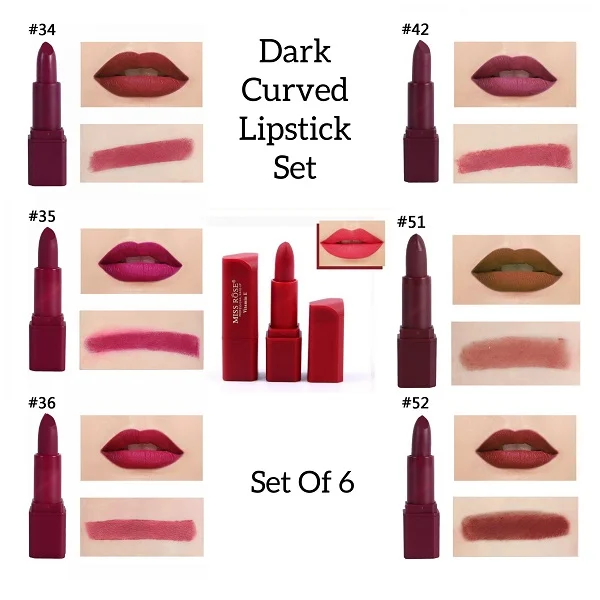 Miss Rose Curved Dark Lipstick Set - Image 2
