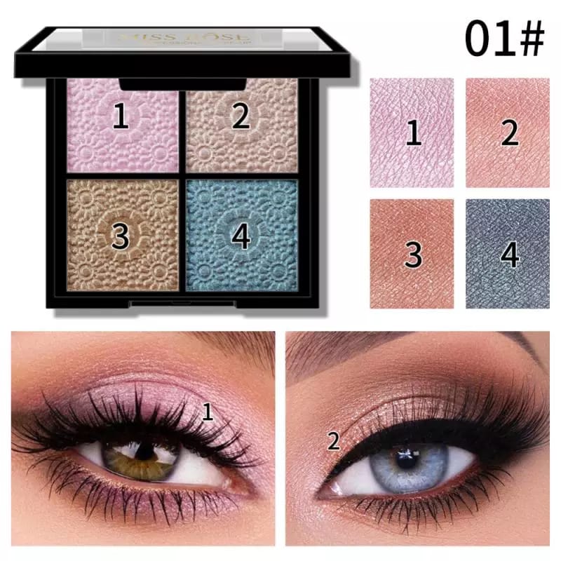 Miss Rose Eyeshadow and Highlighter Palette - 4 Color Sq. - Image 6