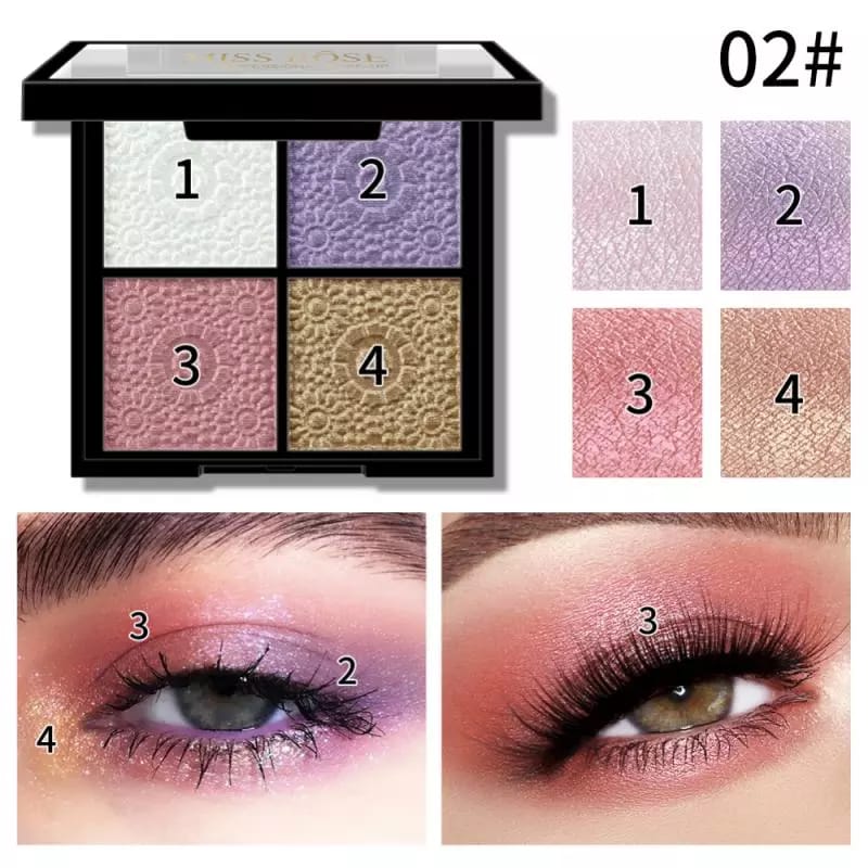 Miss Rose Eyeshadow and Highlighter Palette - 4 Color Sq. - Image 7