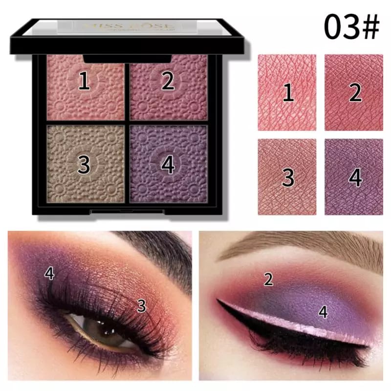 Miss Rose Eyeshadow and Highlighter Palette - 4 Color Sq. - Image 8