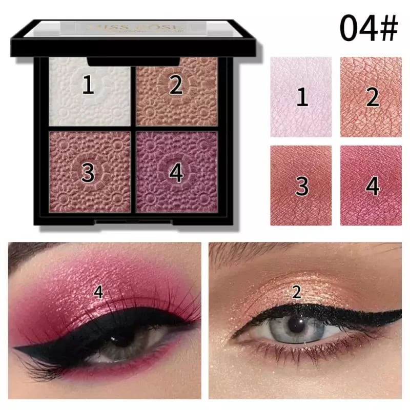 Miss Rose Eyeshadow and Highlighter Palette - 4 Color Sq. - Image 9