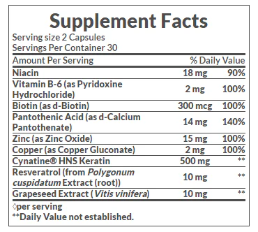 Nature's Bounty Keratin Formula Healthy Hair (60 Capsules) - Image 2