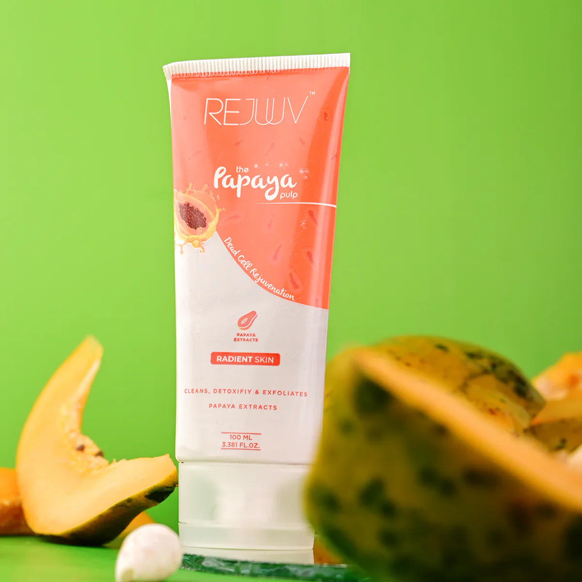 Rejuuv Papaya Pulp Dead Cell Rejuvenation Face Wash 100ml - Image 3