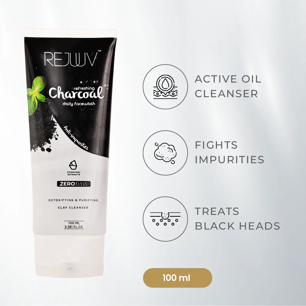 Rejuuv Refreshing Charcoal Daily Face Wash 100ml - Image 2