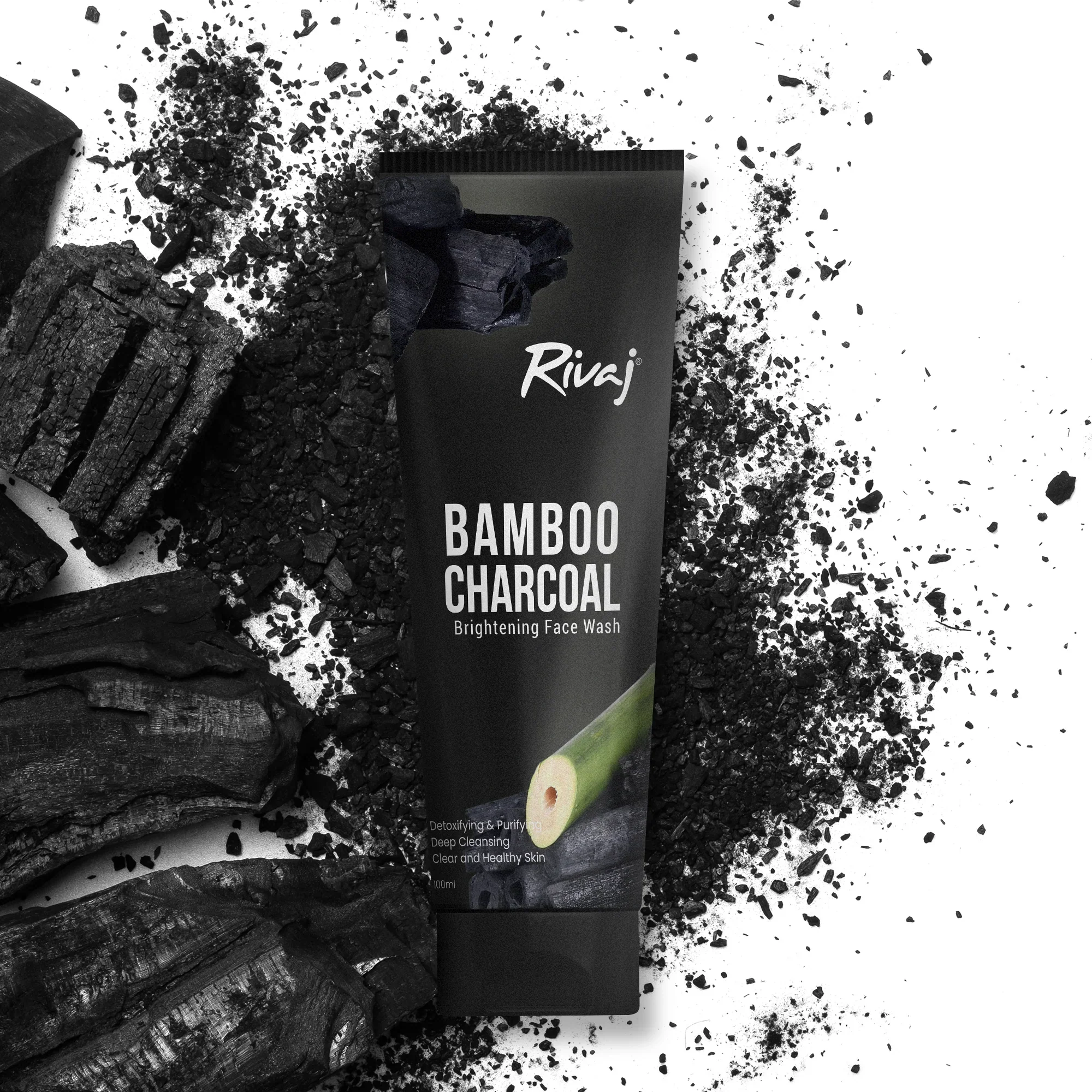 Rivaj Brightening Face Wash Bamboo Charcoal 100ml - Image 2