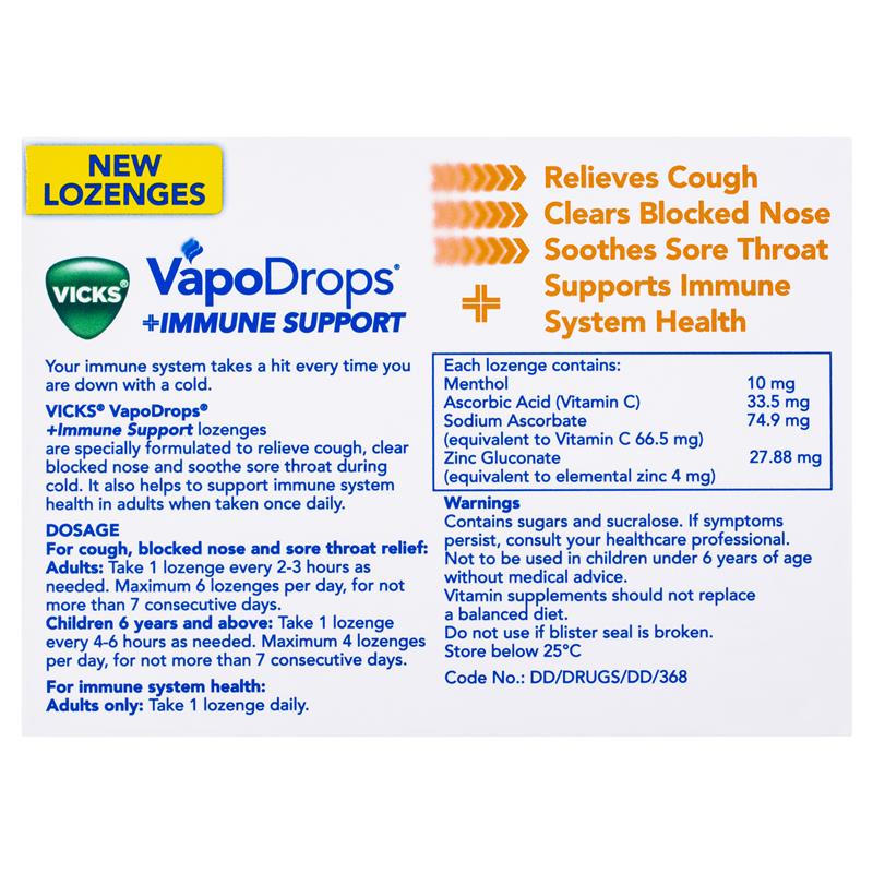Vicks VapoDrops Immune Support Orange - Image 2